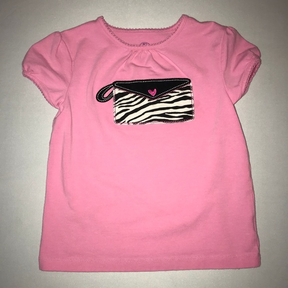JK Girls Pink Purse Tee Shirt Size 5 - Picture 1 of 3